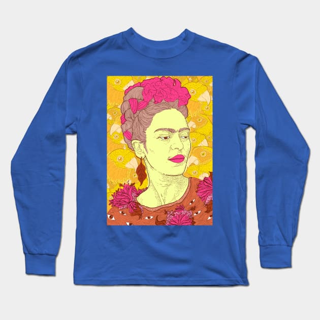 Frida Kahlo Long Sleeve T-Shirt by AndyAlvez